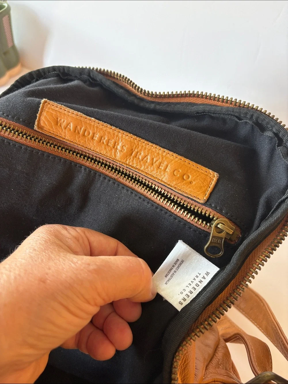Wanderers Travel Company Leather Casual Backpack - Tan. Like brand new. - Picture 6 of 11